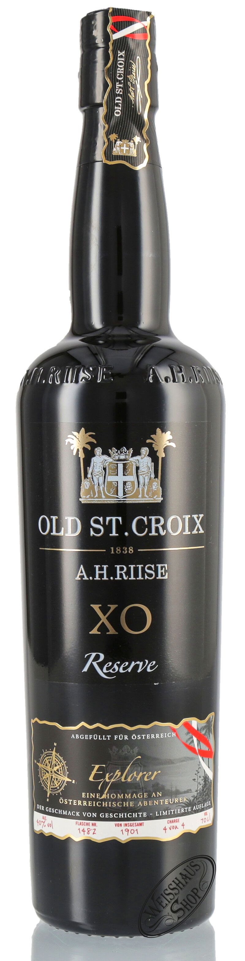 A.H. Riise XO Old St. Croix Explorer Austria Edition 40% vol. 0,70l A.H. Riise XO Old St. Croix Explorer Austria Edition 40% vol. 0,70l