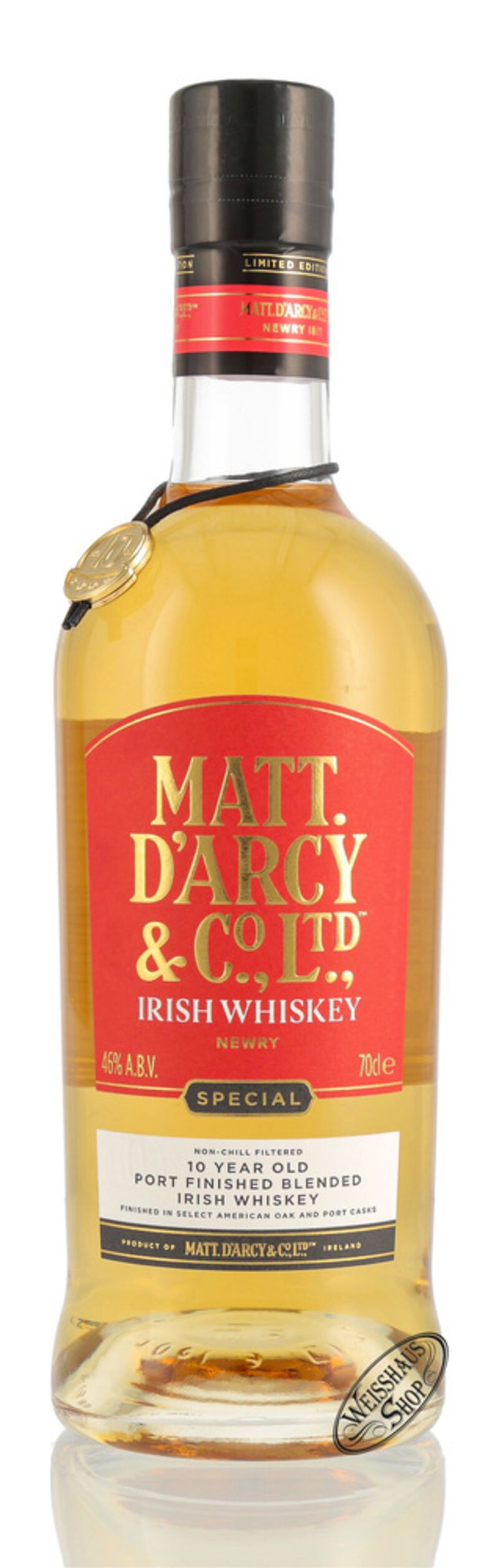 Matt. D'arcy 10 YO Port Finish Irish Whiskey Naked 46% vol. 0,70l Matt. D'arcy 10 YO Port Finish Irish Whiskey Naked 46% vol. 0,70l