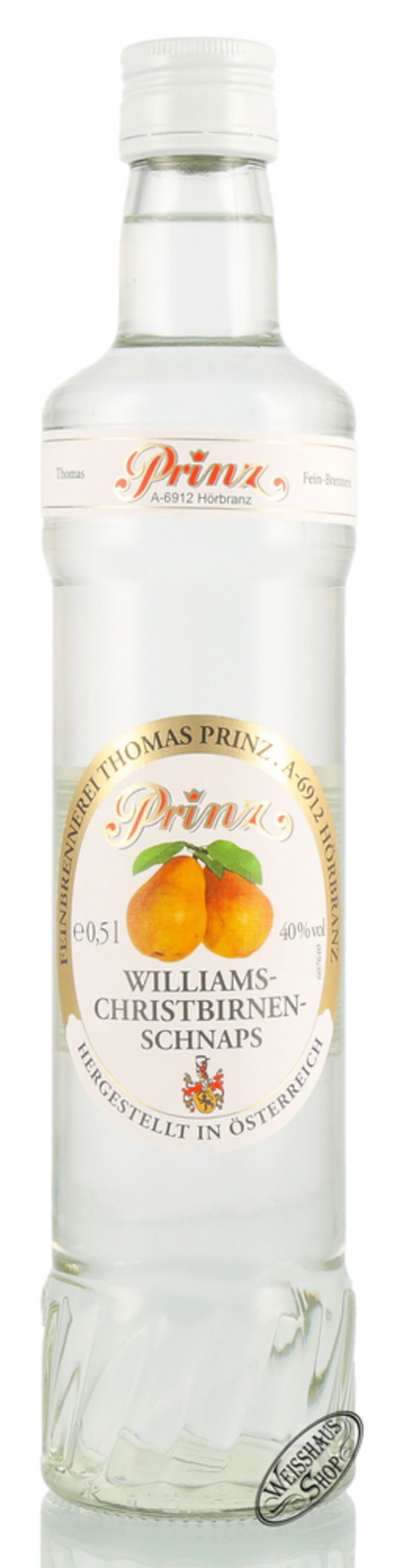 Prinz Williams-Birnen Schnaps 40% vol. 0,50l Prinz Williams-Birnen Schnaps 40% vol. 0,50l