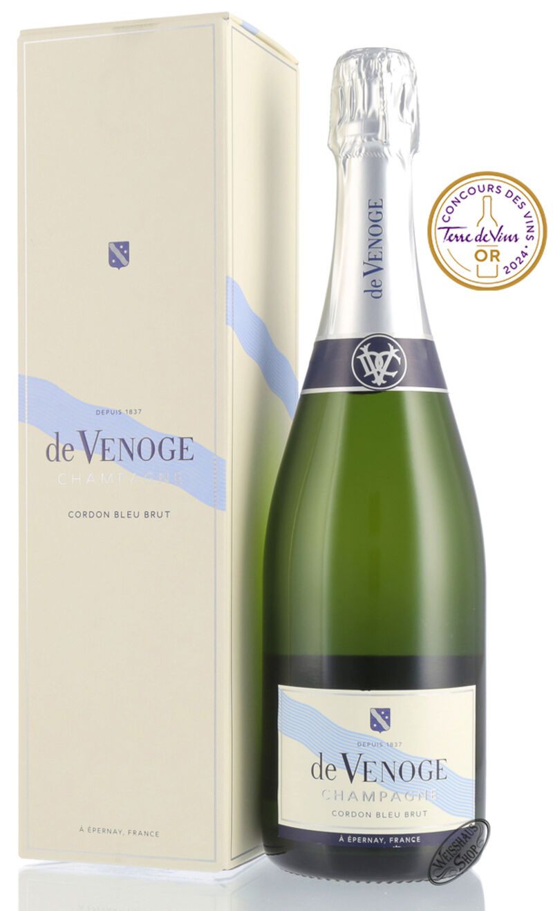 De Venoge Champagner Cordon Bleu Brut 12% vol. 0,75l Geschenkkarton