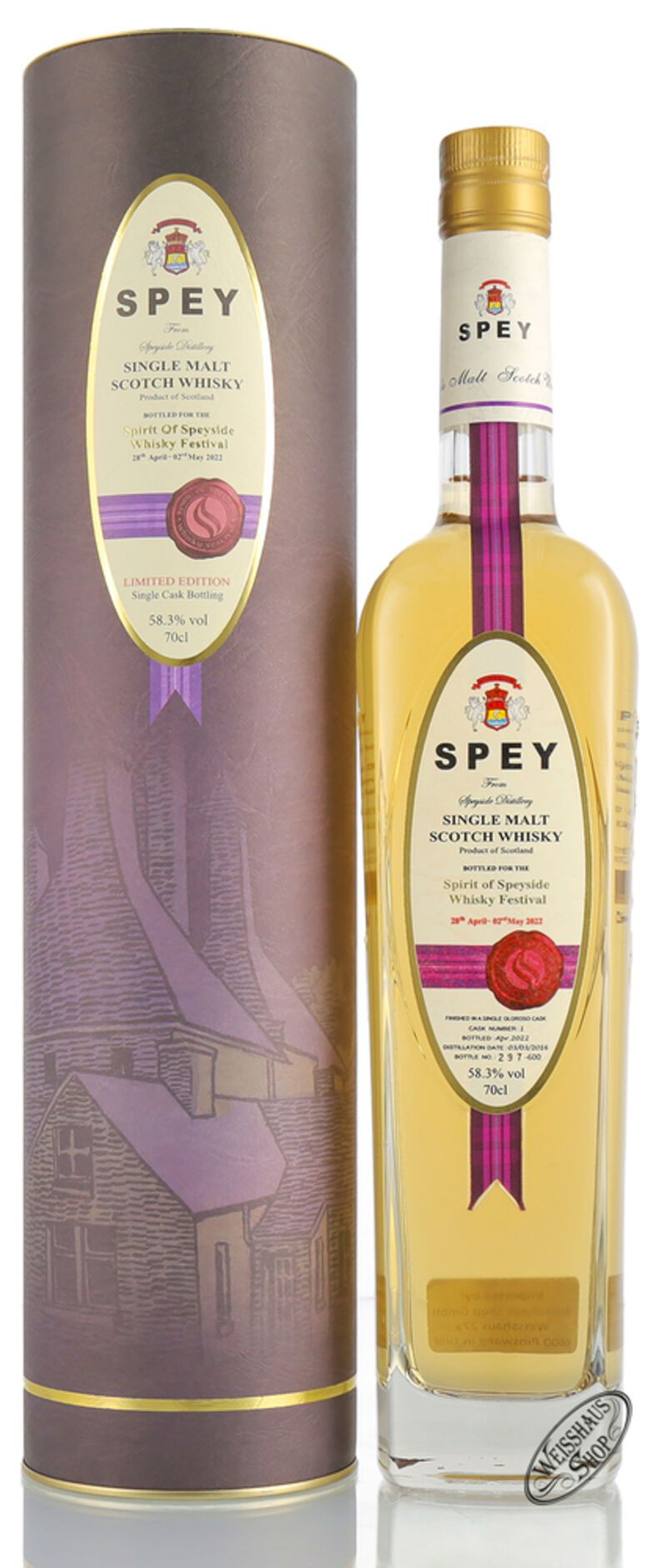 Spey Spirit of Speyside Whisky Festival 2022 Limited Edition Whisky 58,3% vol. 0,70l Spey Spirit of Speyside Whisky Festival 2022 Limited Edition Whisky 58,3% vol. 0,70l