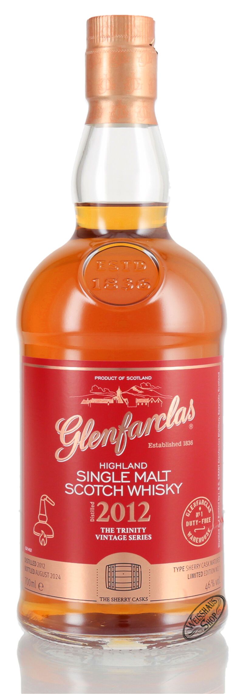 Glenfarclas Trinity Vintage 2012 Sherry Cask Matured Whisky 46% vol. 0,70l Glenfarclas Trinity Vintage 2012 Sherry Cask Matured Whisky 46% vol. 0,70l