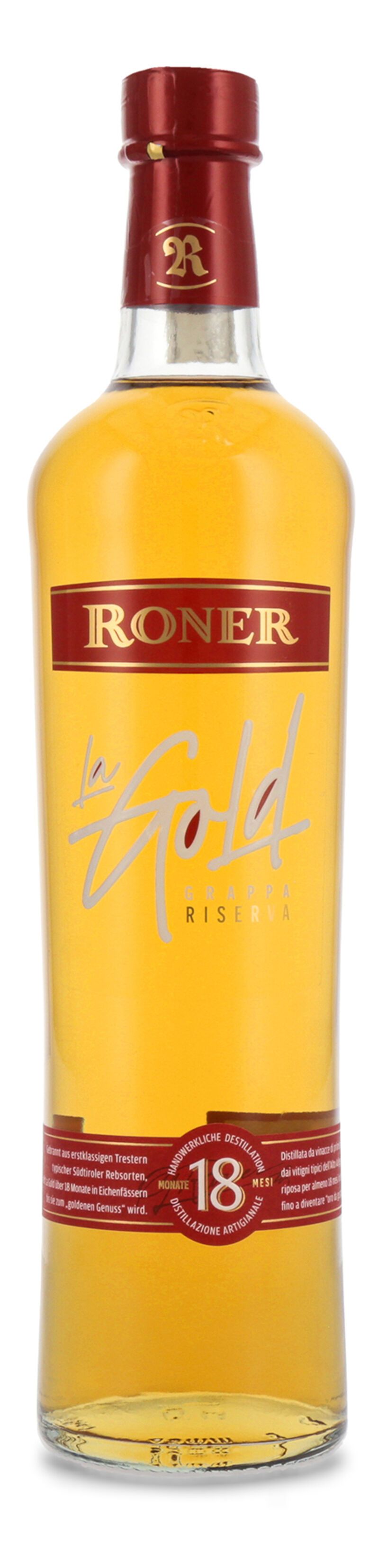 Roner Grappa La Gold 40% vol. 0,70l Roner Grappa La Gold 40% vol. 0,70l