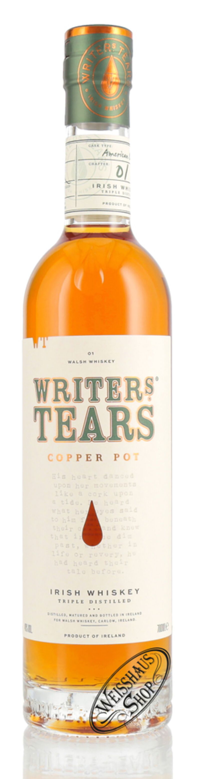 Writer's Tears Copper Pot Irish Whiskey 40% vol. 0,70l Writer's Tears Copper Pot Irish Whiskey 40% vol. 0,70l