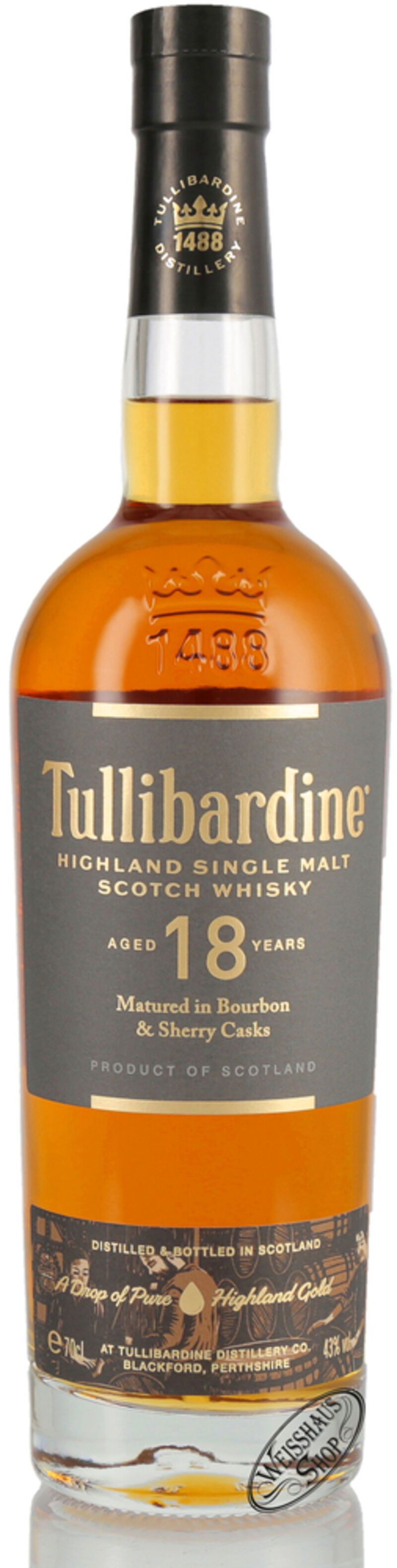 Tullibardine 18 YO Whisky 43% vol. 0,70l