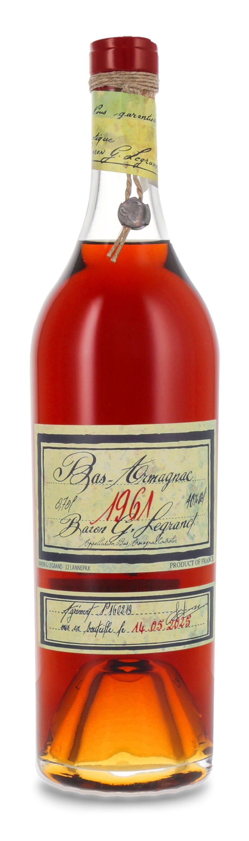 Lhéraud Baron Gaston Legrand 1961 Bas Armagnac 40% vol. 0,70l