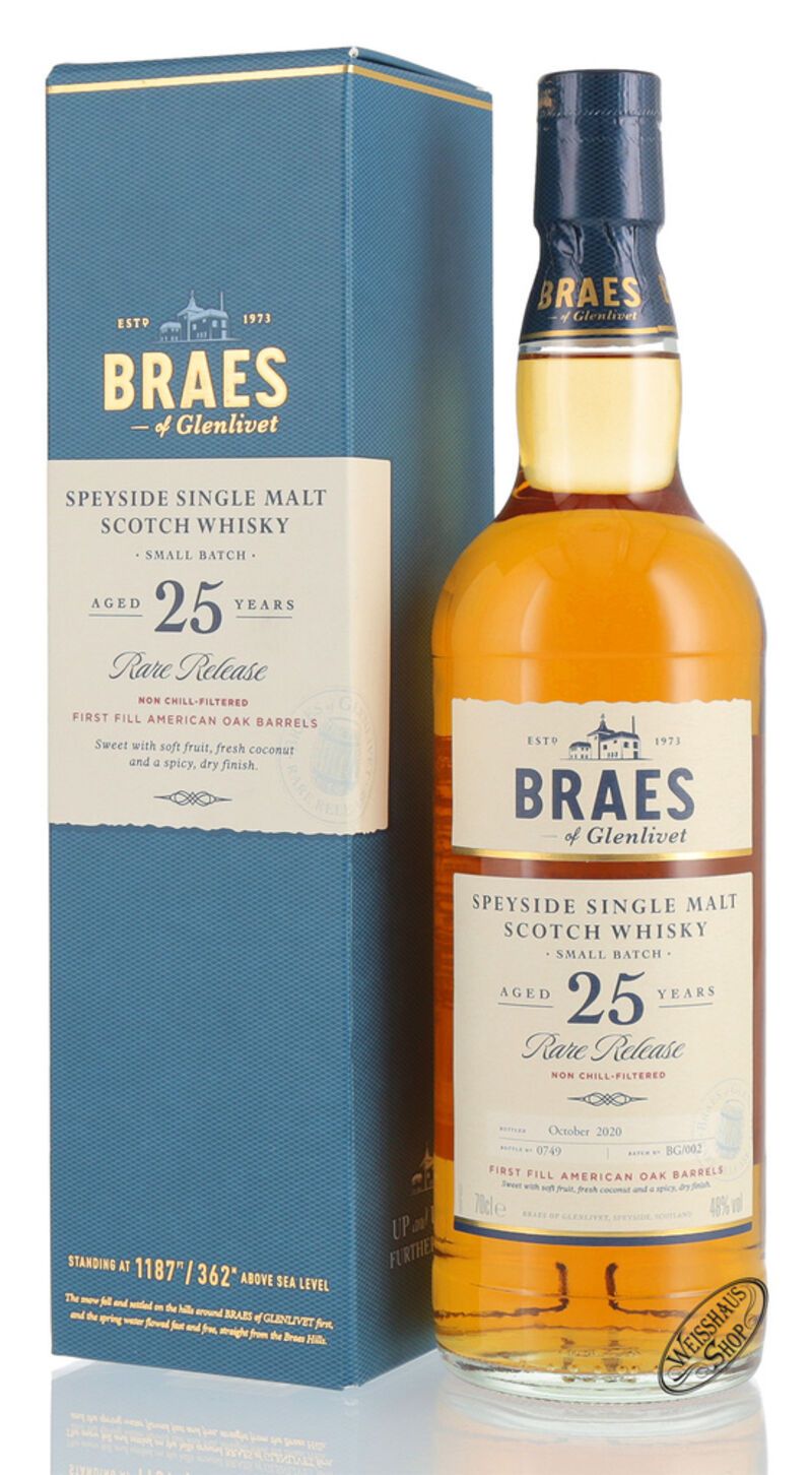 Braes of Glenlivet 25 YO Whisky 48 vol. 0,70l Weisshaus Shop