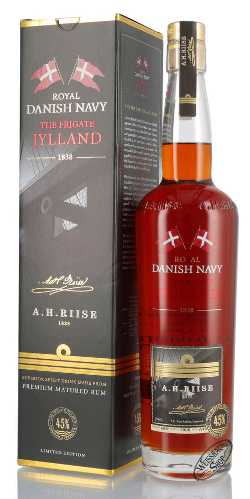 A.H. Riise Fregatten Jylland Danish Navy 45% vol. 0,70l A.H. Riise Fregatten Jylland Danish Navy 45% vol. 0,70l