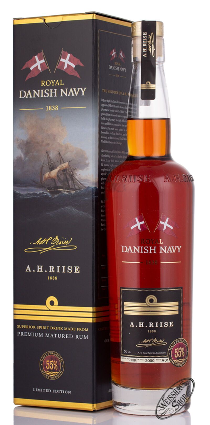 A.H. Riise Danish Navy Strength 55% vol. 0,70l A.H. Riise Danish Navy Strength 55% vol. 0,70l