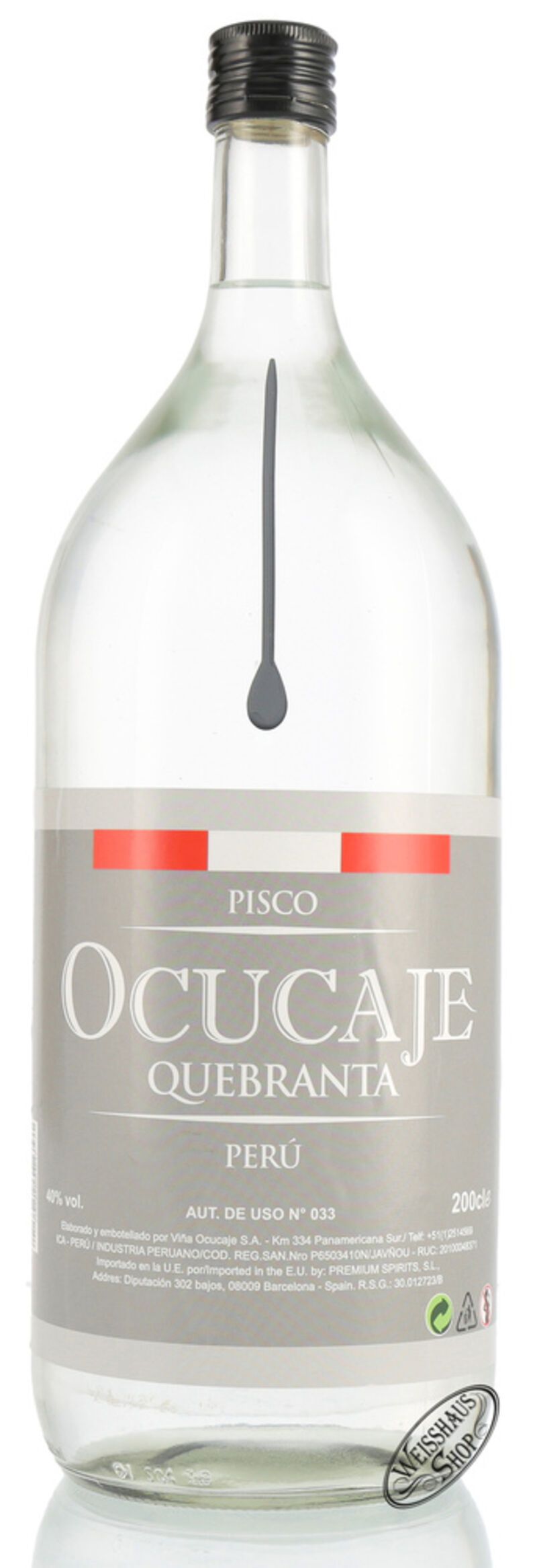 Ocucaje Pisco Puro Quebranta 40% vol. 2,0l Magnum Ocucaje Pisco Puro Quebranta 40% vol. 2,0l Magnum