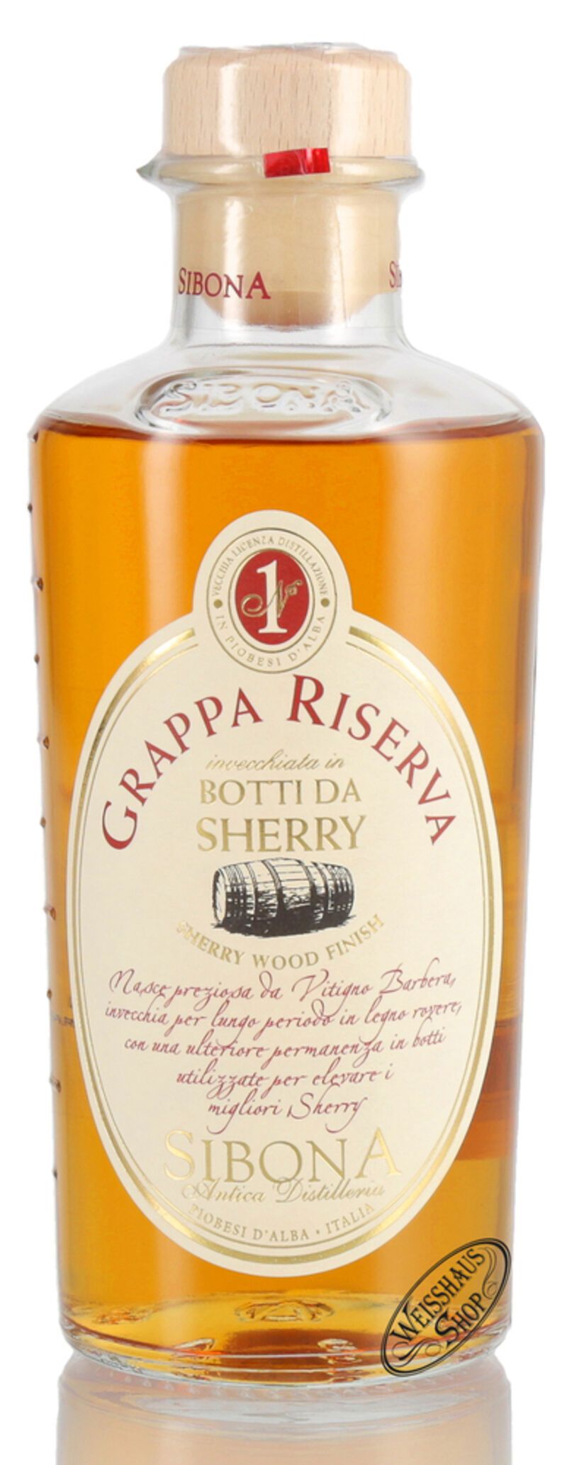Sibona Grappa Riserva Sherry 44% vol. 0,50l B-Ware