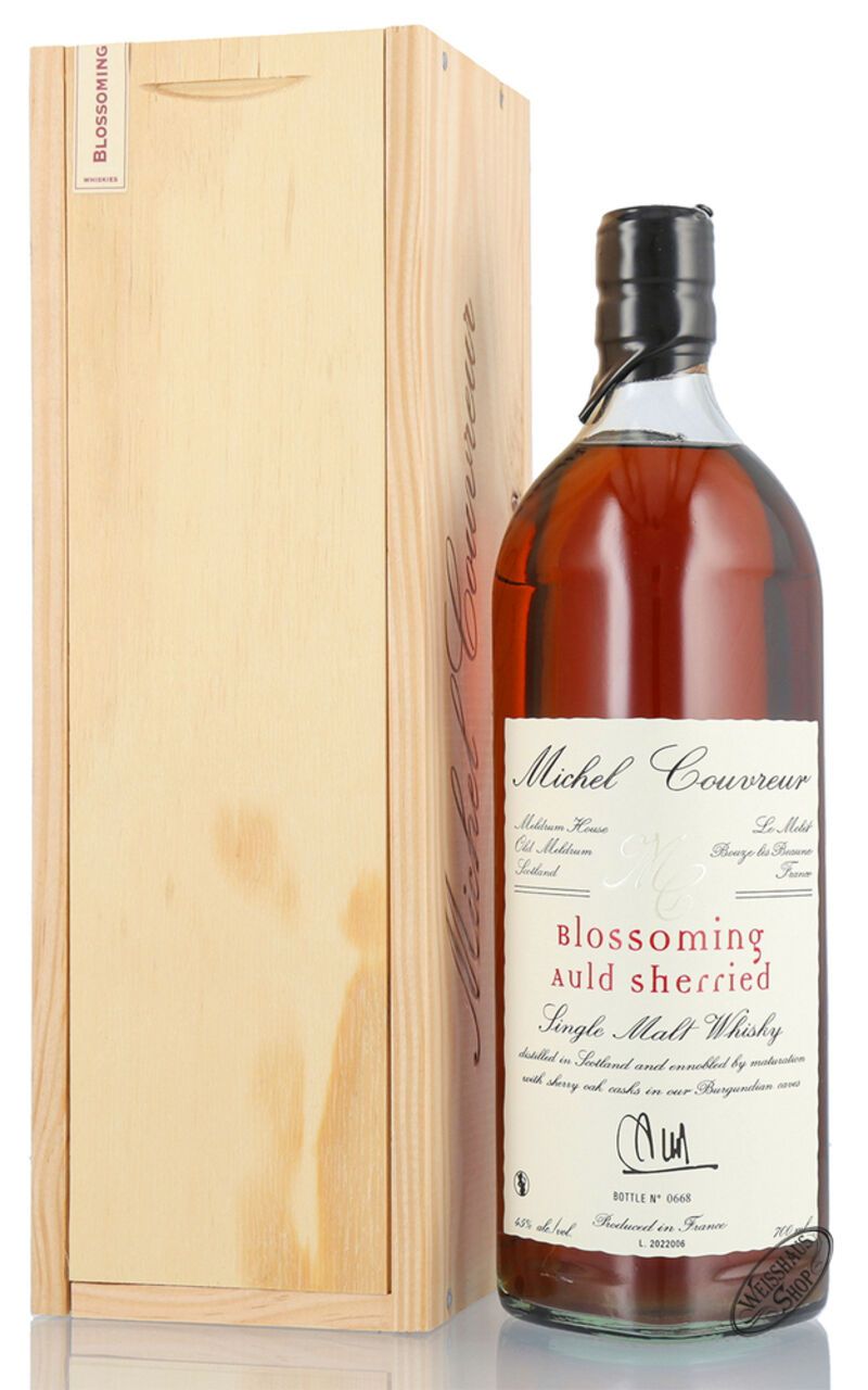 Michel Couvreur Blossoming Auld Sherried Whisky 45% vol. 0,70l Michel Couvreur Blossoming Auld Sherried Whisky 45% vol. 0,70l