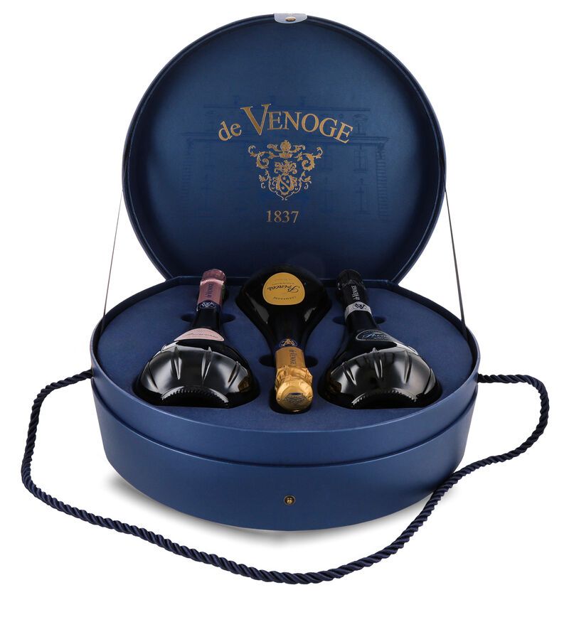 De Venoge Princes Champagner Coffret Chapeau 12% vol. 3 x 0,75l Geschenk-Set