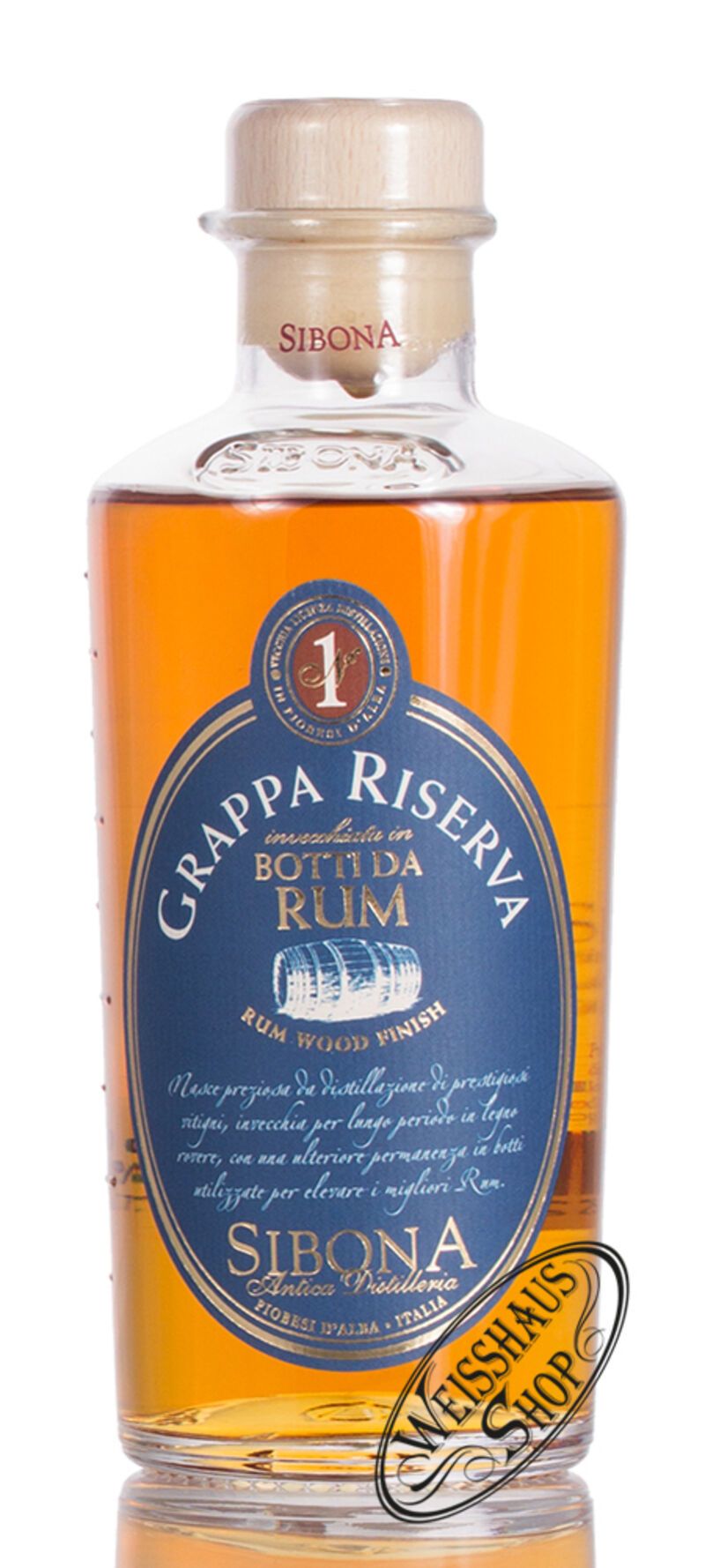 Sibona Grappa Riserva Botti da Rum 44% vol. 0,50l B-Ware