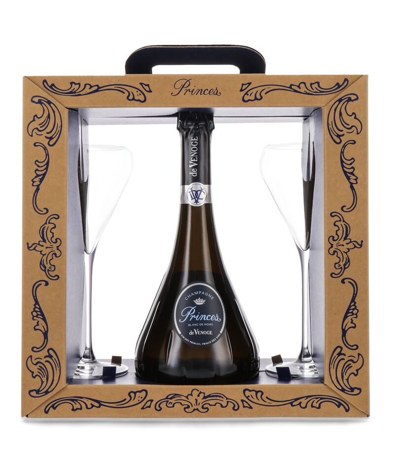 De Venoge Princes Champagner Blanc de Noirs 12% vol. 0,75l Geschenk-Set
