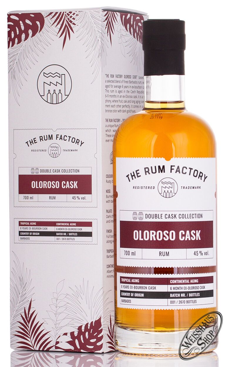 The Rum Factory 8 YO Oloroso Cask Finished Rum 45% vol. 0,70l