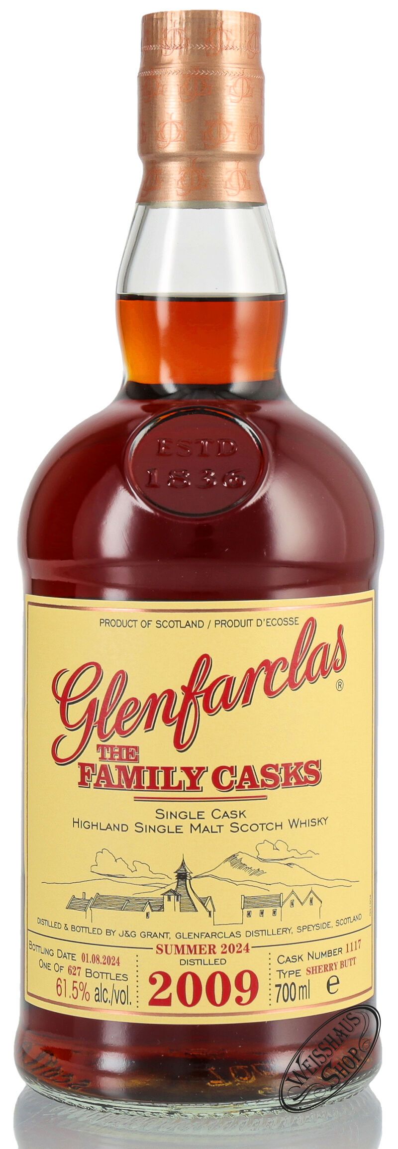 Glenfarclas Vintage 2009 Family Casks Whisky 61,5% vol. 0,70l Glenfarclas Vintage 2009 Family Casks Whisky 61,5% vol. 0,70l