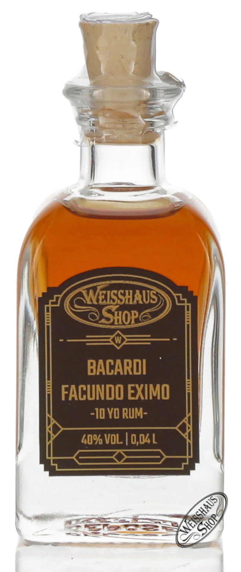Bacardi Facundo Eximo 10 YO Rum 40% vol. 0,04l Weisshaus Sample Bacardi Facundo Eximo 10 YO Rum 40% vol. 0,04l Weisshaus Sample