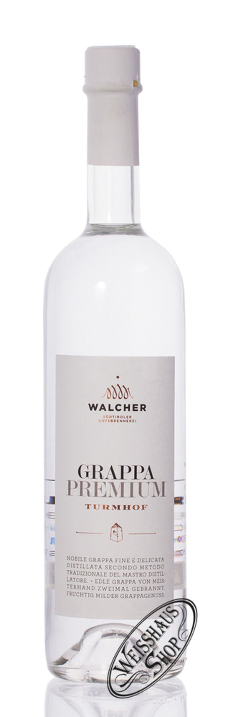 Walcher Grappa Premium Turmhof 40% vol. 0,70l Walcher Grappa Premium Turmhof 40% vol. 0,70l