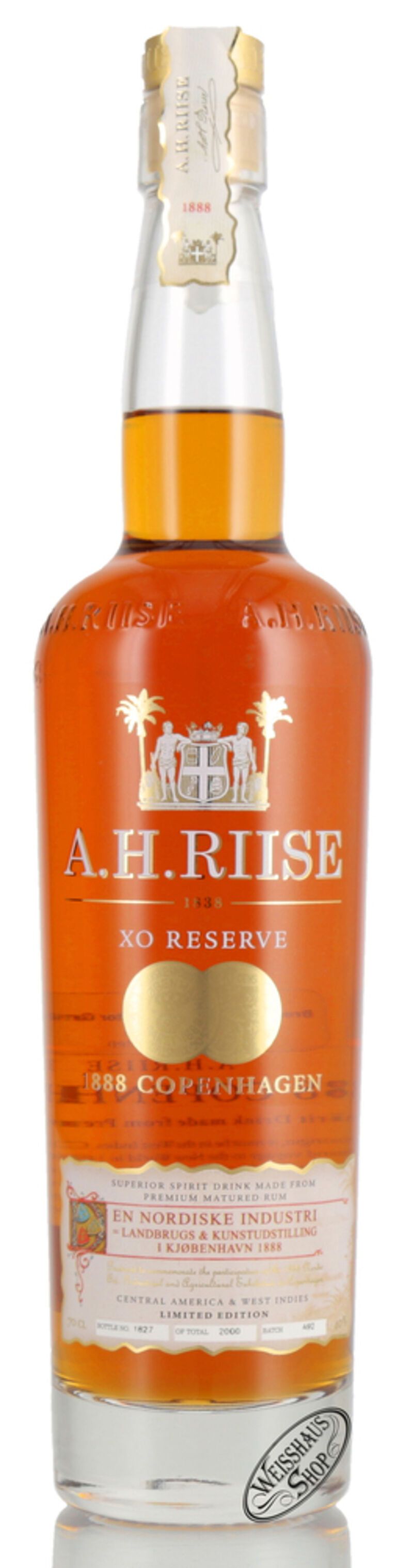 A.H. Riise 1888 Gold Medal 40% vol. 0,70l A.H. Riise 1888 Gold Medal 40% vol. 0,70l