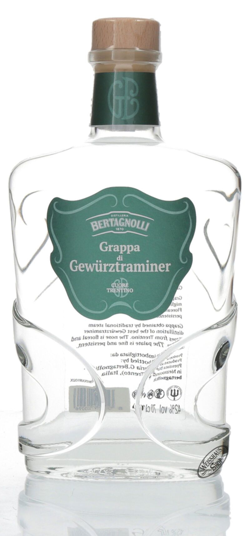 Bertagnolli Grappa Gewürztraminer Trentino Bianca 42% vol. 0,70l Bertagnolli Grappa Gewürztraminer Trentino Bianca 42% vol. 0,70l