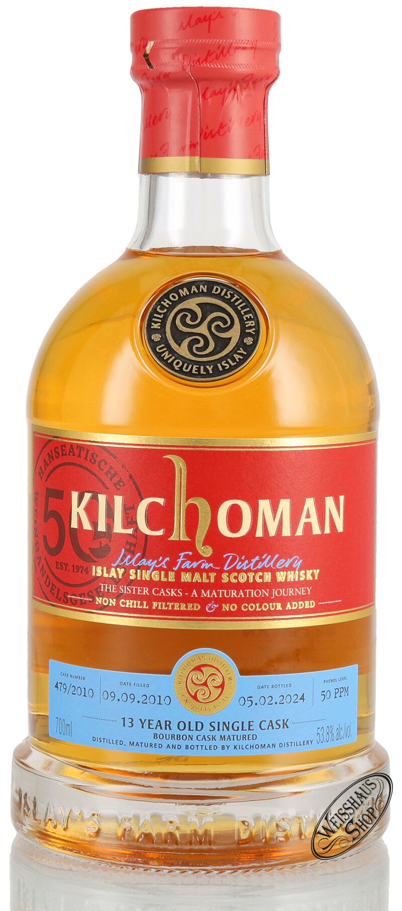 Kilchoman Vintage 2010 Bourbon Cask Islay Whisky 53,8% vol. 0,70l Kilchoman Vintage 2010 Bourbon Cask Islay Whisky 53,8% vol. 0,70l