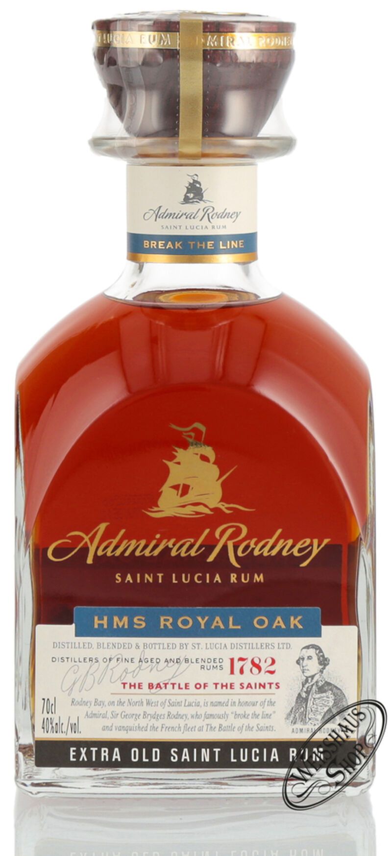 St. Lucia HMS Royal Oak Admiral Rodney Rum 40% vol. 0,70l