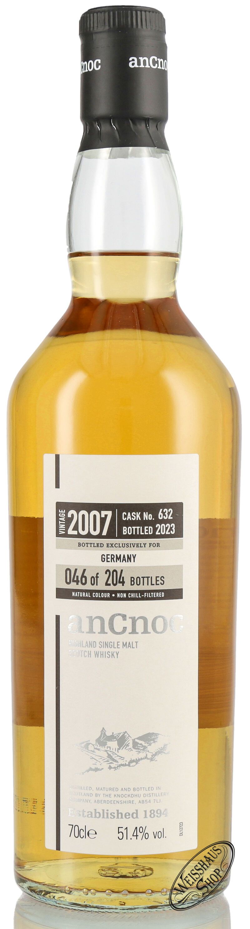 AnCnoc 15 YO Single Cask #632 Whisky 51,4% vol. 0,70l