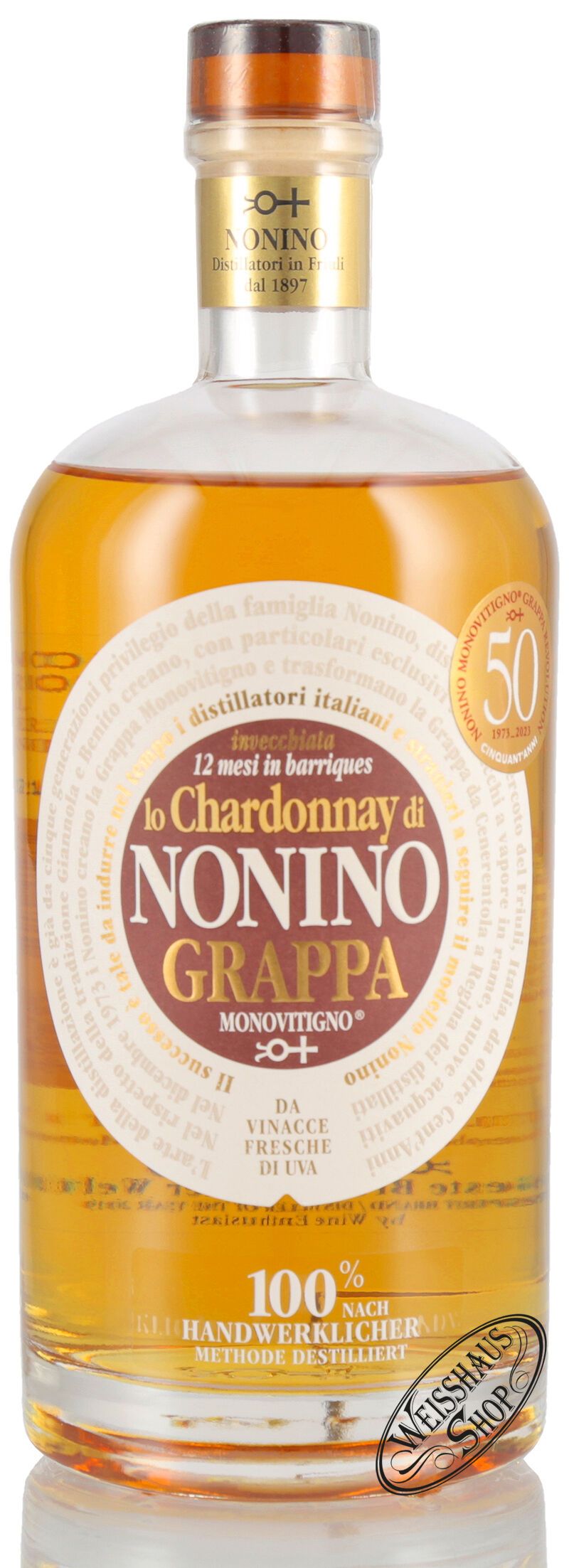 Nonino Grappa Lo Chardonnay Barrique Monovitigno 41% vol. 0,70l Nonino Grappa Lo Chardonnay Barrique Monovitigno 41% vol. 0,70l