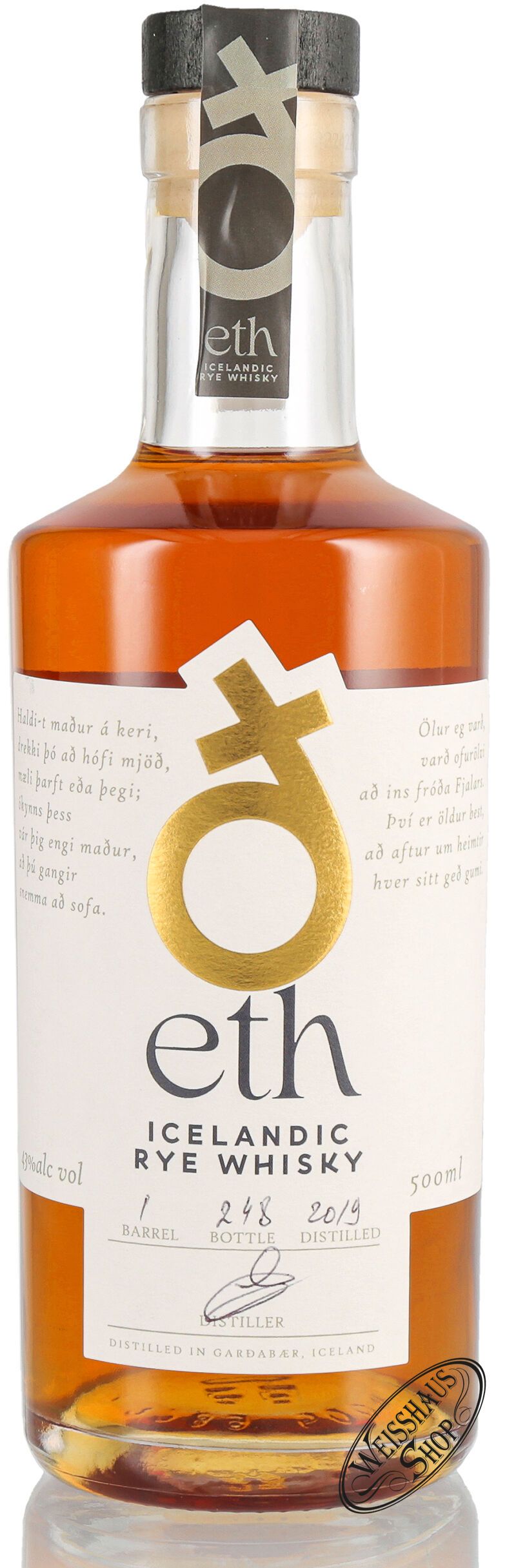 Eth by Eimverk Icelandic Rye Whisky 43% vol. 0,50l Eth by Eimverk Icelandic Rye Whisky 43% vol. 0,50l