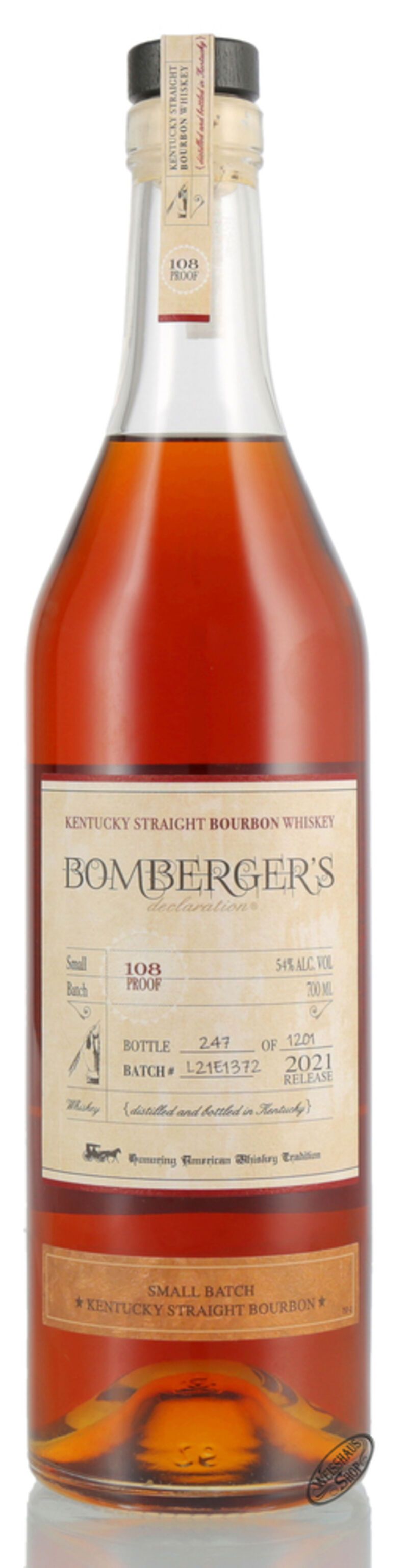 Bomberger's Declaration Kentucky Straight Bourbon 2021 Release Whiskey 54% vol. 0,70l