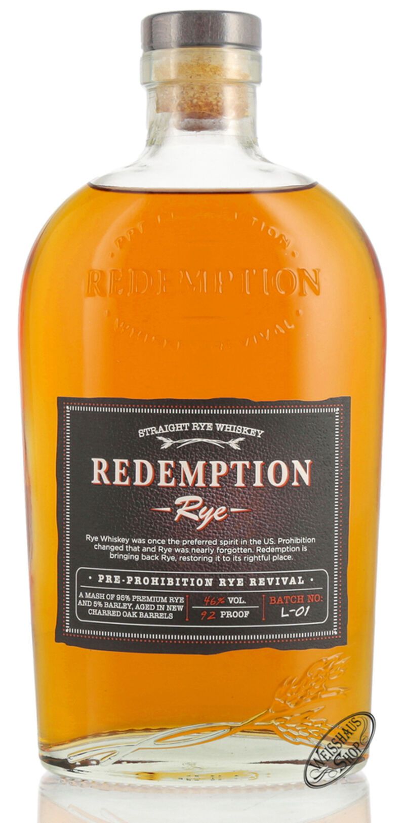 Redemption Straight Rye Whiskey 46% vol. 0,70l Redemption Straight Rye Whiskey 46% vol. 0,70l
