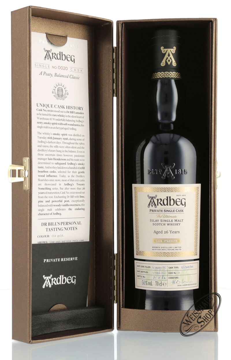 Ardbeg Private Reserve Single Cask 20 ex-Bourbon Whisky 50% vol. 0,70l Ardbeg Private Reserve Single Cask 20 ex-Bourbon Whisky 50% vol. 0,70l