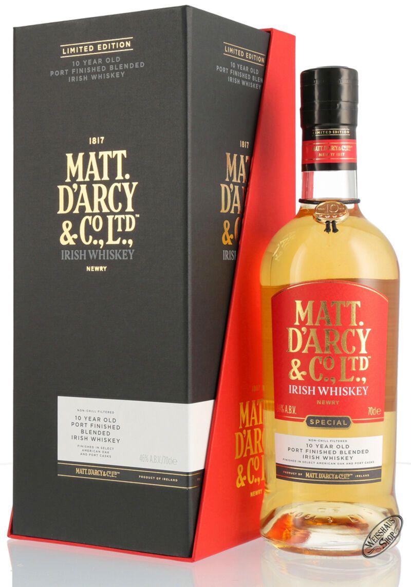 Matt. D'arcy 10 YO Port Finish Irish Whiskey 46% vol. 0,70l Matt. D'arcy 10 YO Port Finish Irish Whiskey 46% vol. 0,70l