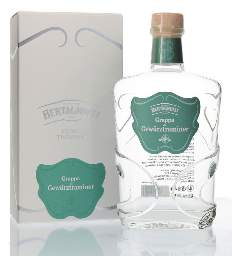 Bertagnolli Grappa Gewürztraminer Trentino Bianca 42% vol. 0,70l Bertagnolli Grappa Gewürztraminer Trentino Bianca 42% vol. 0,70l