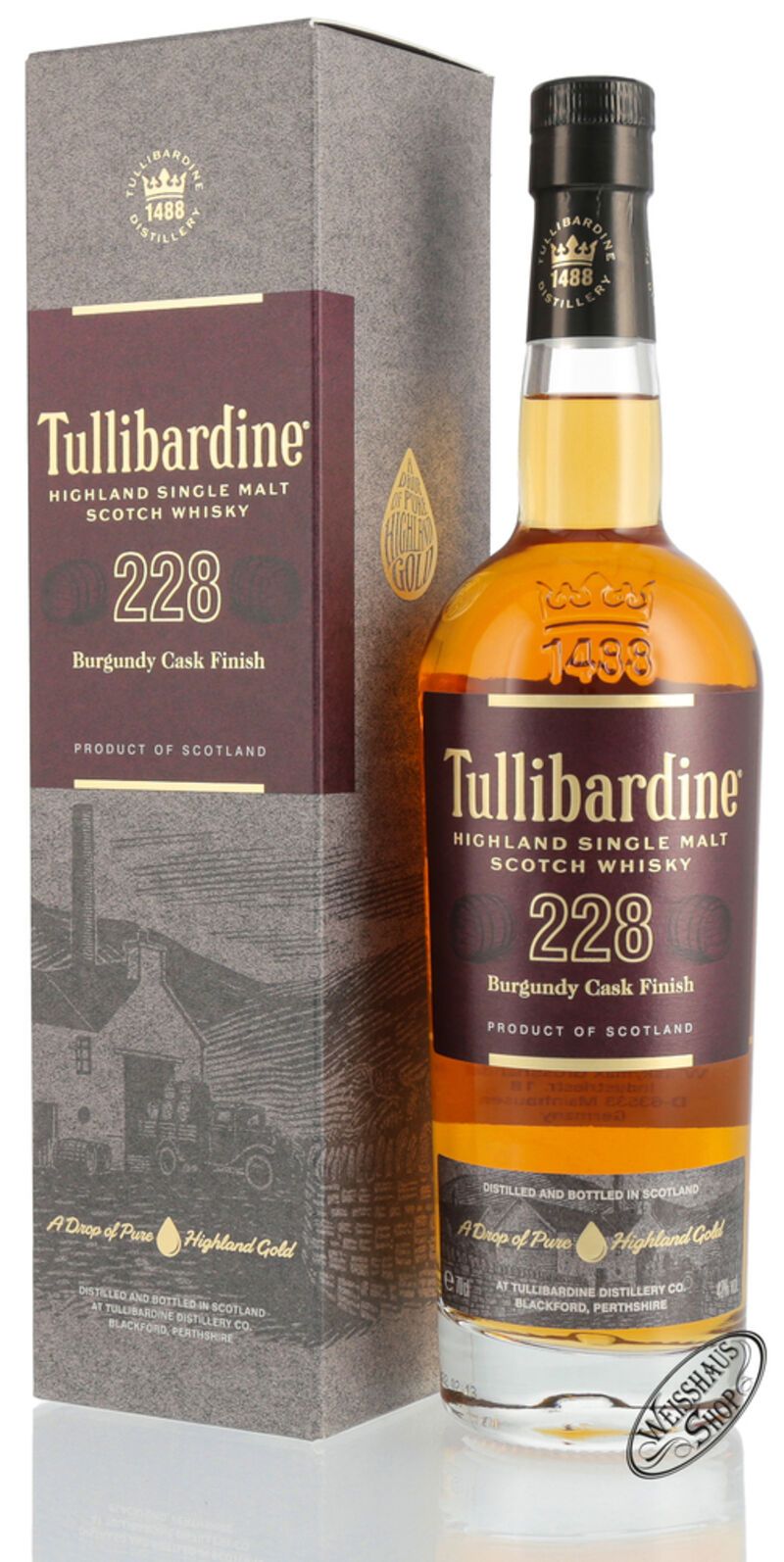 Tullibardine 228 Burgundy Finish Whisky 43% vol. 0,70l Tullibardine 228 Burgundy Finish Whisky 43% vol. 0,70l