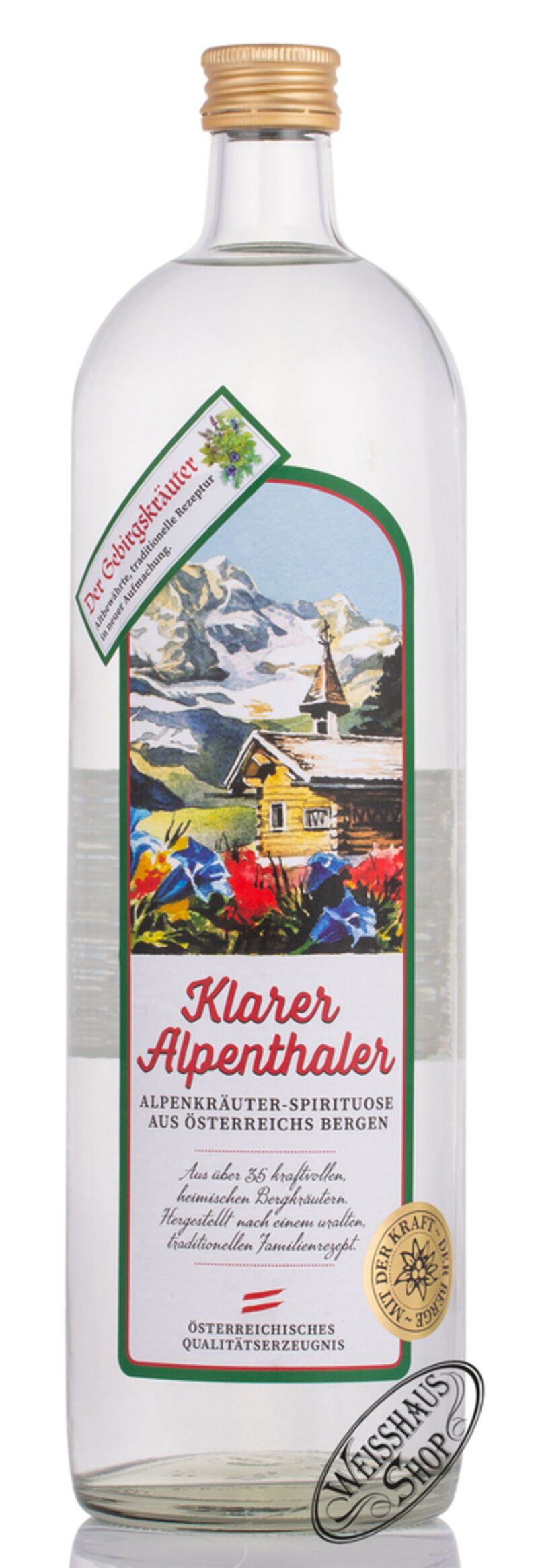 Prinz Klarer Alpenthaler Gebirgskräuter 38% vol. 1,0l Prinz Klarer Alpenthaler Gebirgskräuter 38% vol. 1,0l