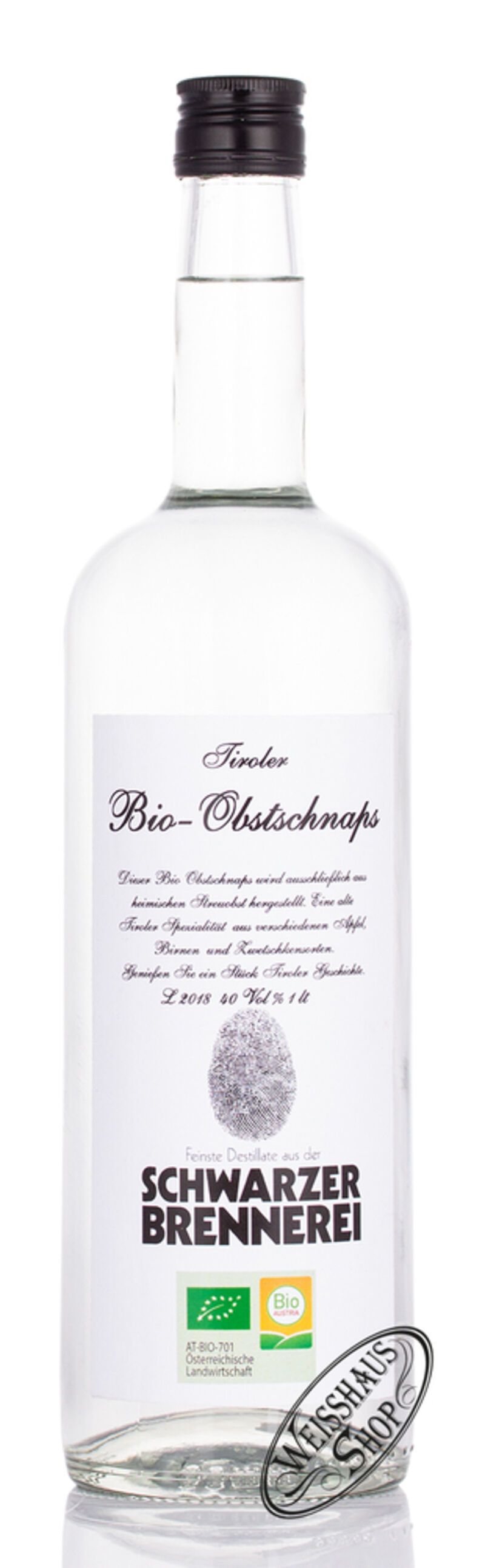 Schwarzer Bio Obst Schnaps 40% vol. 1,0l Schwarzer Bio Obst Schnaps 40% vol. 1,0l