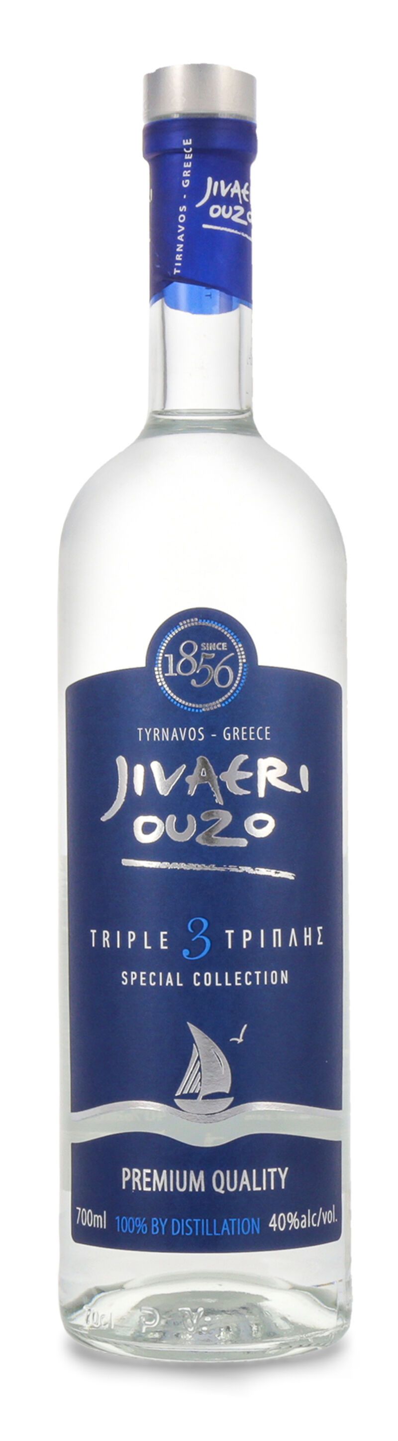 Ouzo Jivaeri Triple Distilled in Geschenk-Dose 40% vol. 0,70l