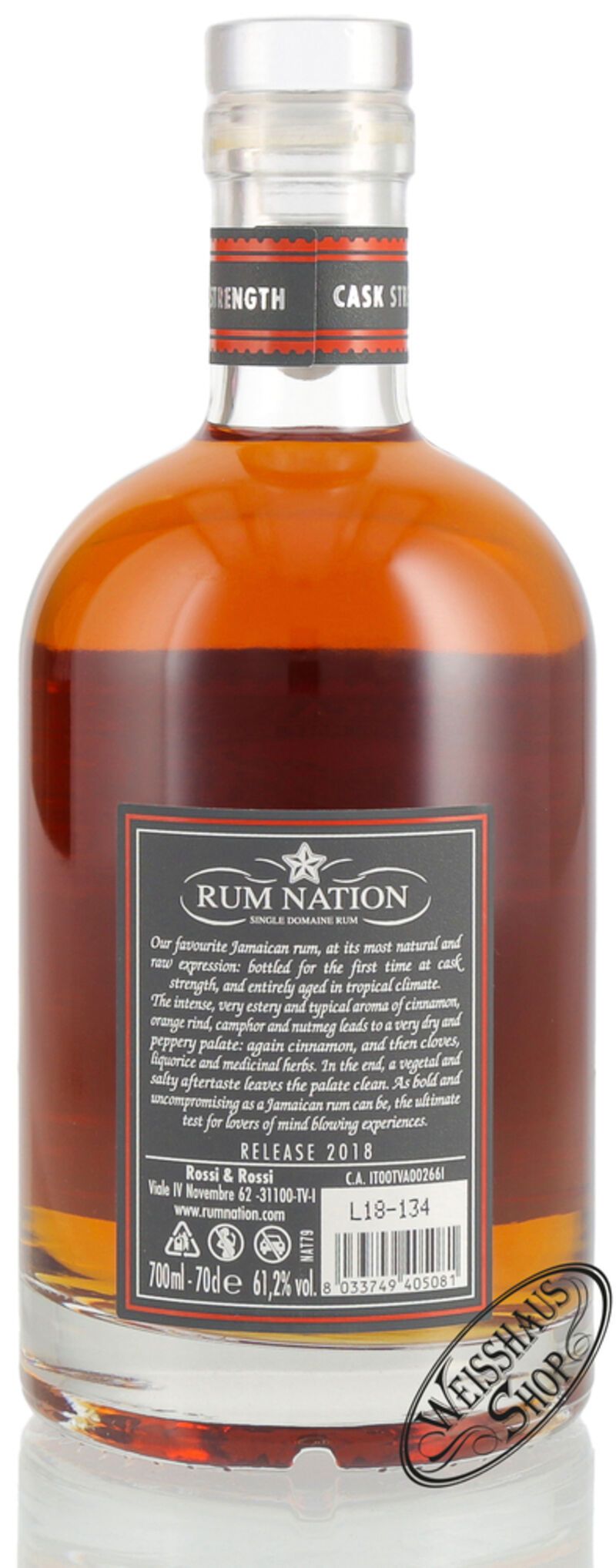 Rum Nation Jamaica 7 YO Cask Strength Rum 61,2% vol. 0,70l Rum Nation Jamaica 7 YO Cask Strength Rum 61,2% vol. 0,70l