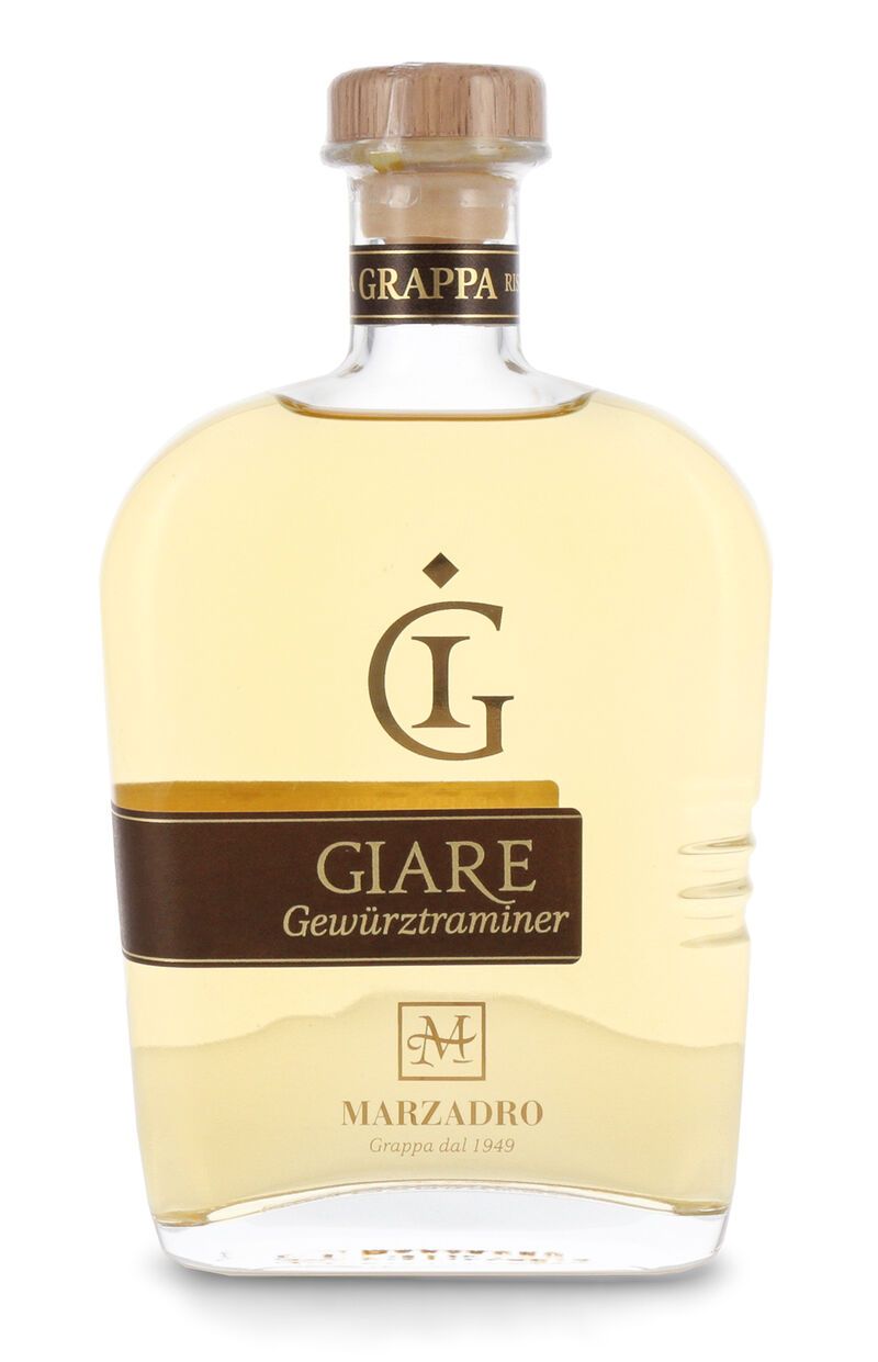 Marzadro Grappa Le Giare Gewürztraminer Geschenk-Set 41% vol. 0,70l
