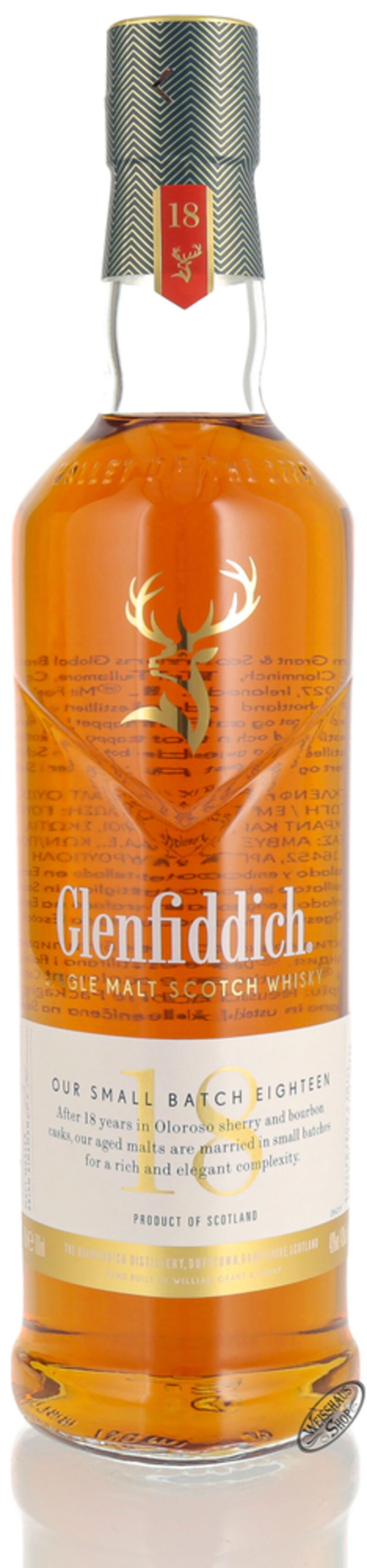 Glenfiddich 18 YO Single Malt Whisky 40% vol. 0,70l B-Ware Glenfiddich 18 YO Single Malt Whisky 40% vol. 0,70l B-Ware