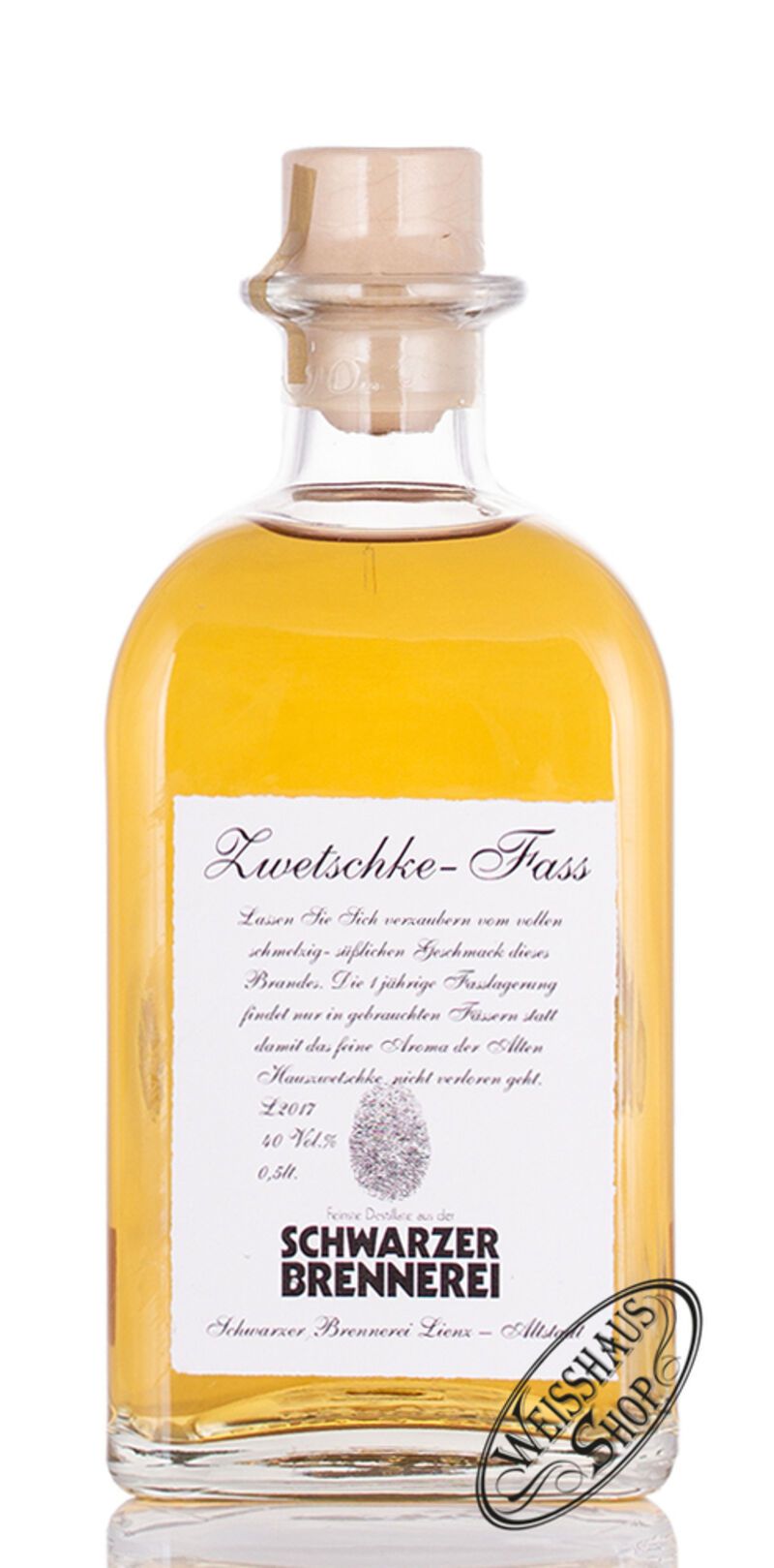 Schwarzer Alte Zwetschke vom Fass 40% vol. 0,50l Schwarzer Alte Zwetschke vom Fass 40% vol. 0,50l