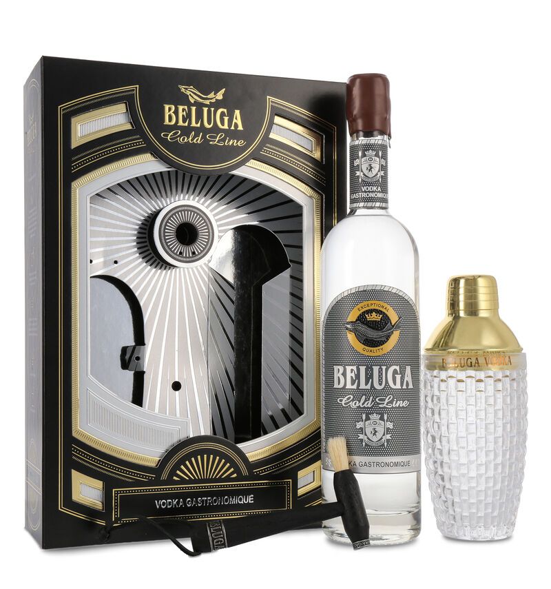 Beluga Gold Line Noble Vodka in Leder Geschenk-Set 40% vol. 0,70l