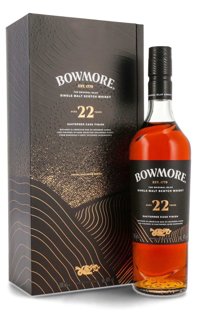 Bowmore 22 YO Sauternes Cask Finish Islay Whisky 48% vol. 0,70l Bowmore 22 YO Sauternes Cask Finish Islay Whisky 48% vol. 0,70l