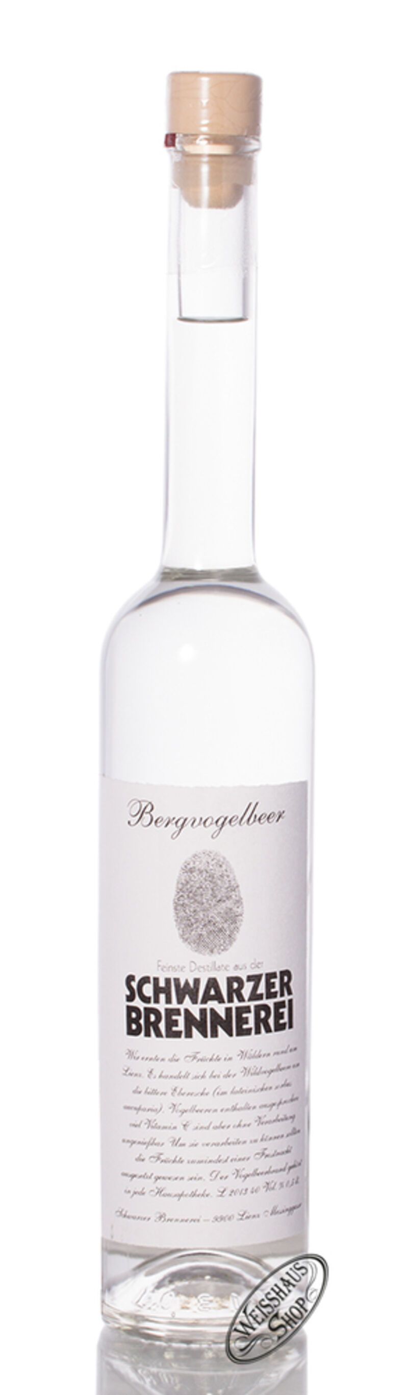 Schwarzer Bergvogelbeer Edelbrand 40% vol. 0,50l Schwarzer Bergvogelbeer Edelbrand 40% vol. 0,50l