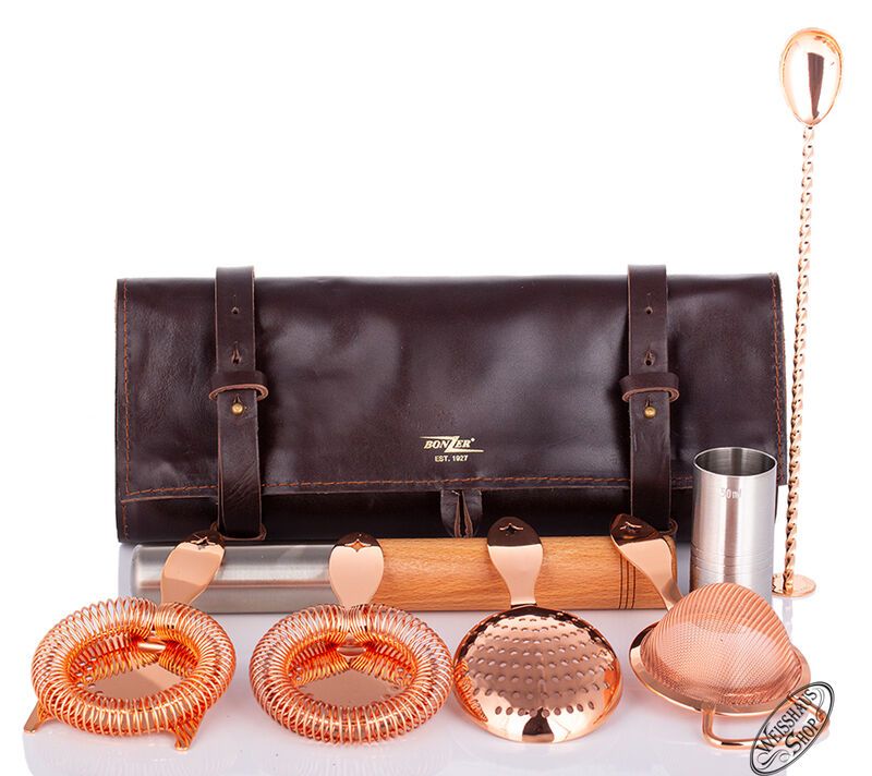 Bonzer Leather Roll Bag Copper - Full Set