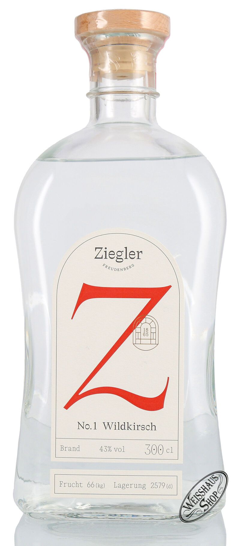 Ziegler No.1 Wildkirsch Brand 43% vol. 3,0l Doppelmagnum