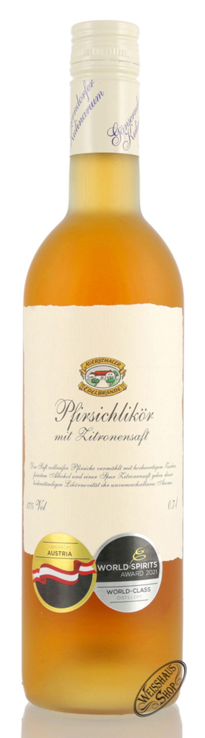 Auersthaler Pfirsich Likör 17% vol. 0,70l Auersthaler Pfirsich Likör 17% vol. 0,70l