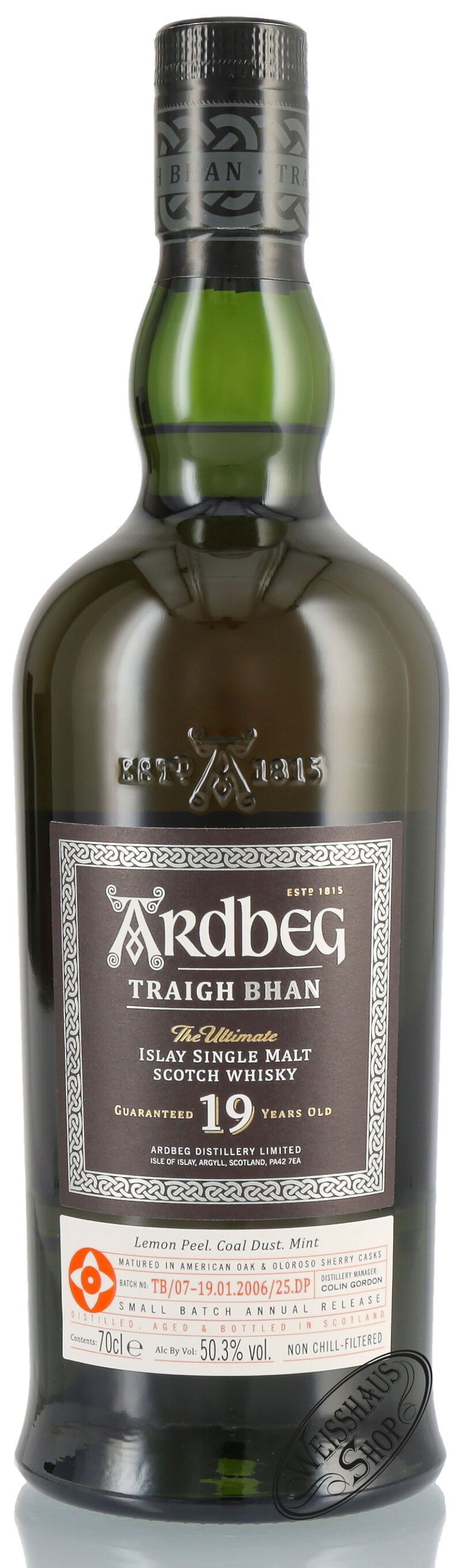 Ardbeg 19 YO Traigh Bhan Batch 7 Islay Whisky 50,3% vol. 0,70l Ardbeg 19 YO Traigh Bhan Batch 7 Islay Whisky 50,3% vol. 0,70l